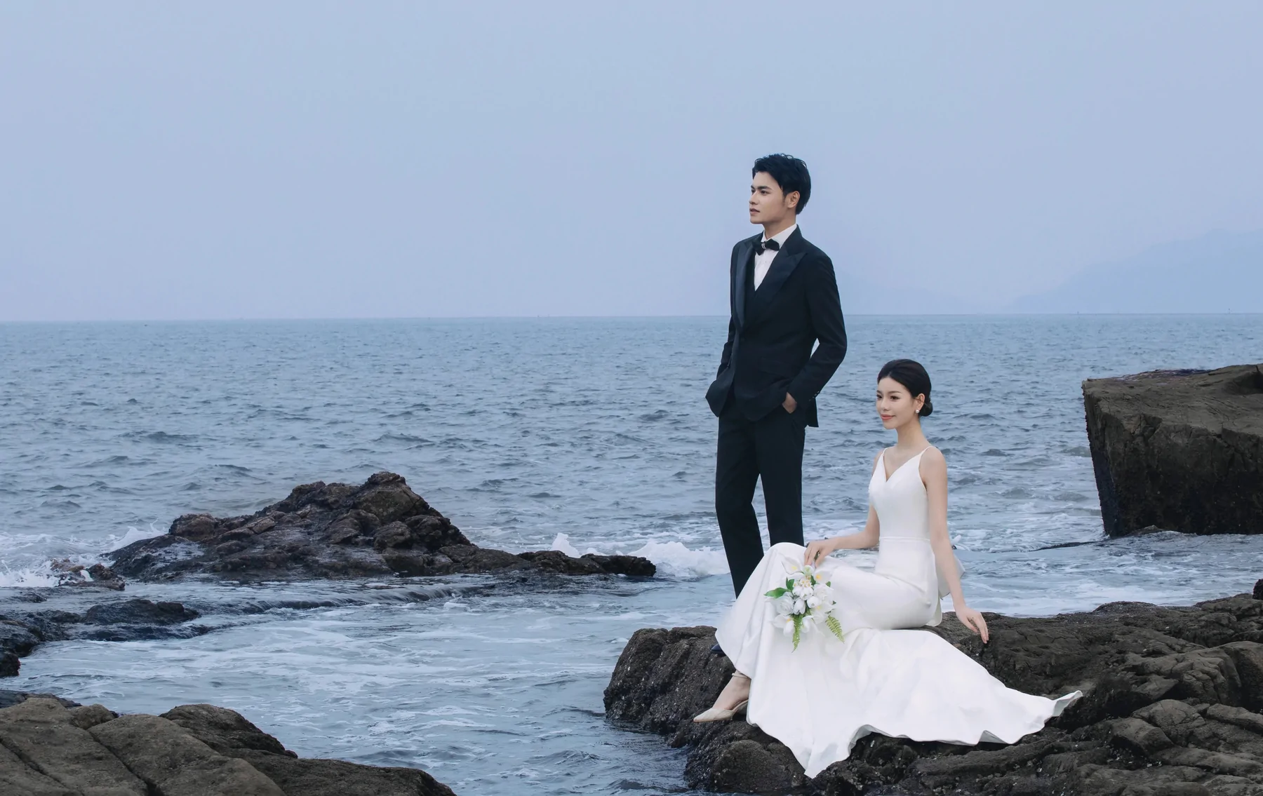 海岸婚纱原景照片